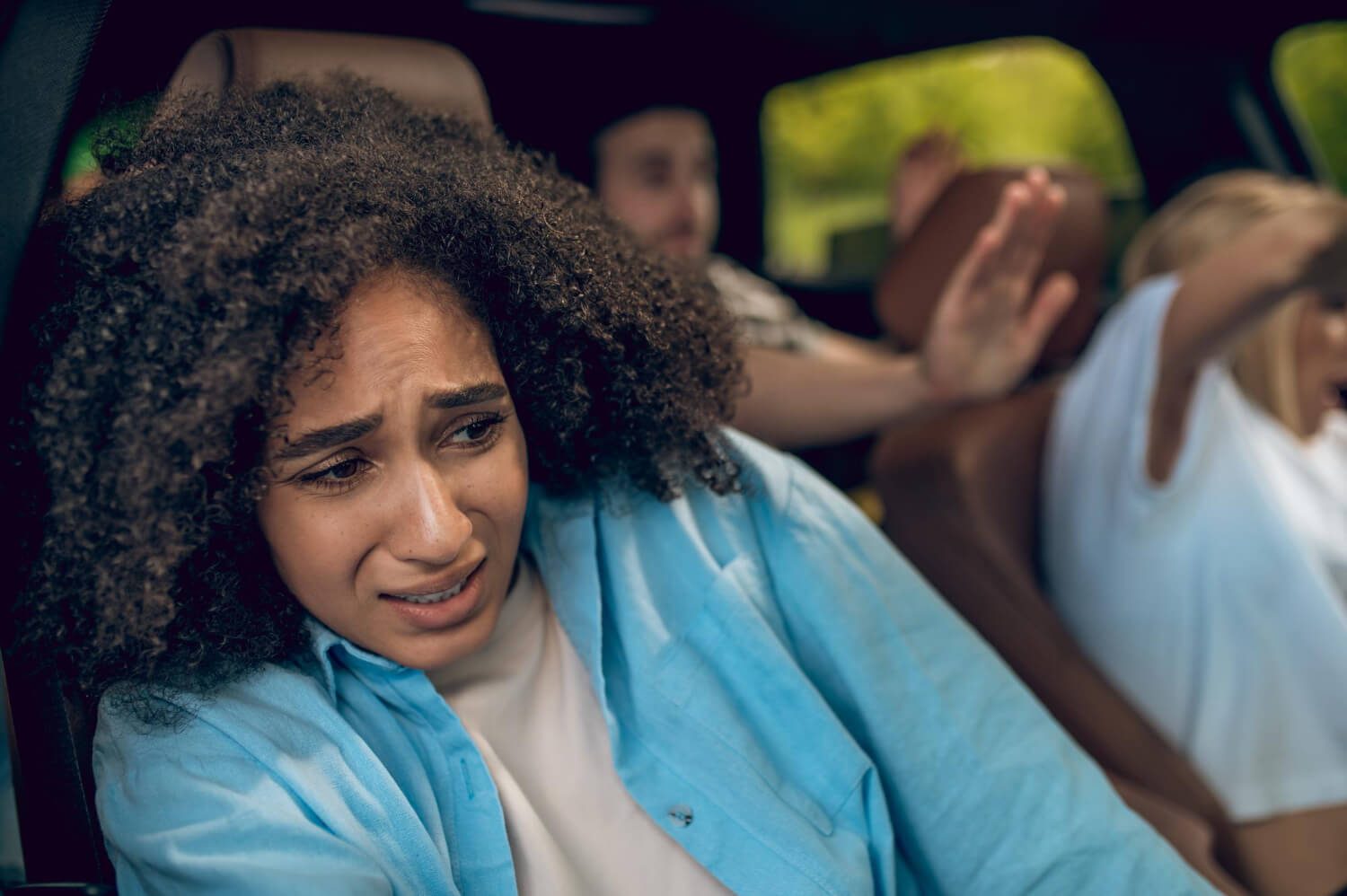car accident girls car having car accident looking scared - Uber or Lyft Accident