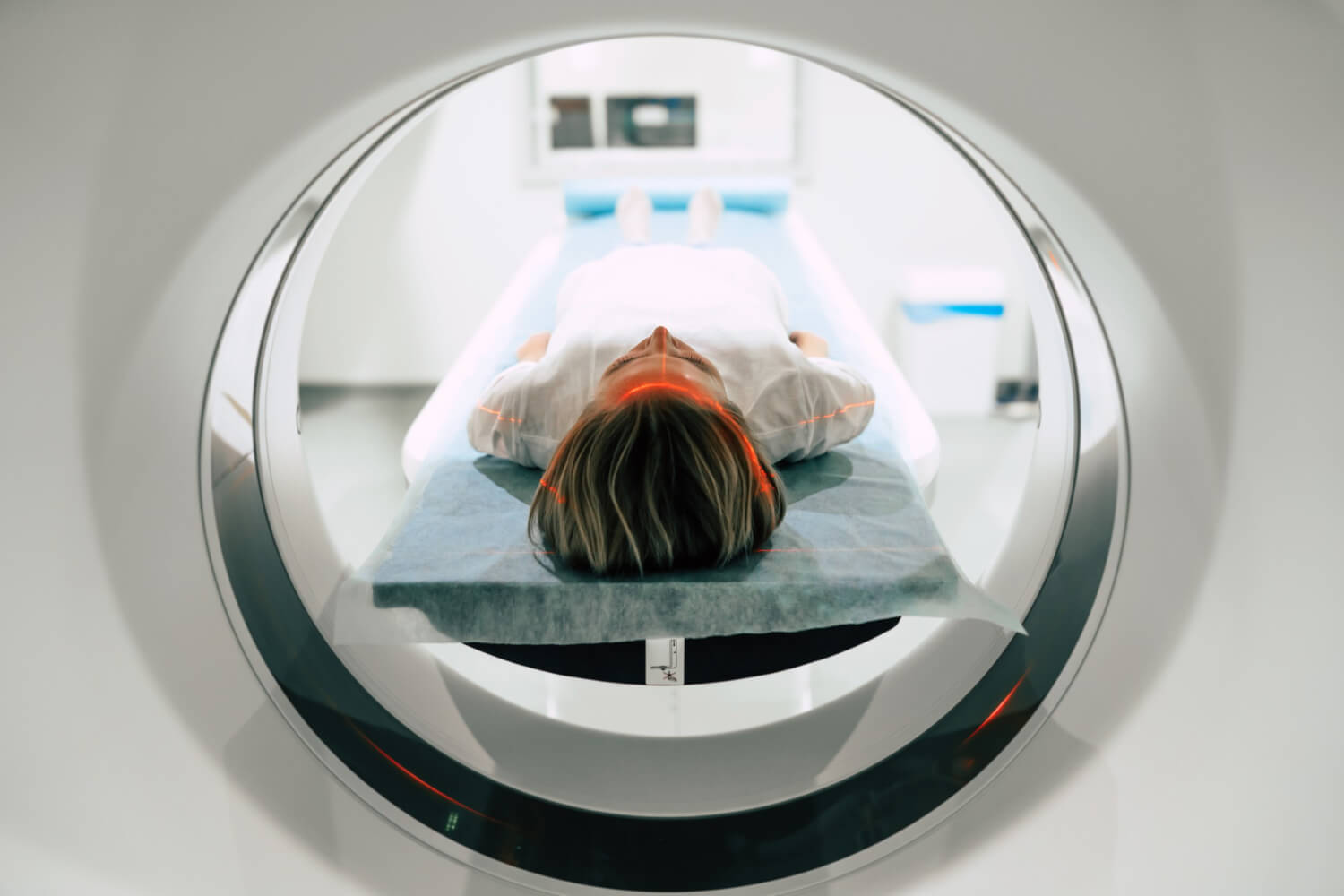 young woman patient is ready mri - MRI